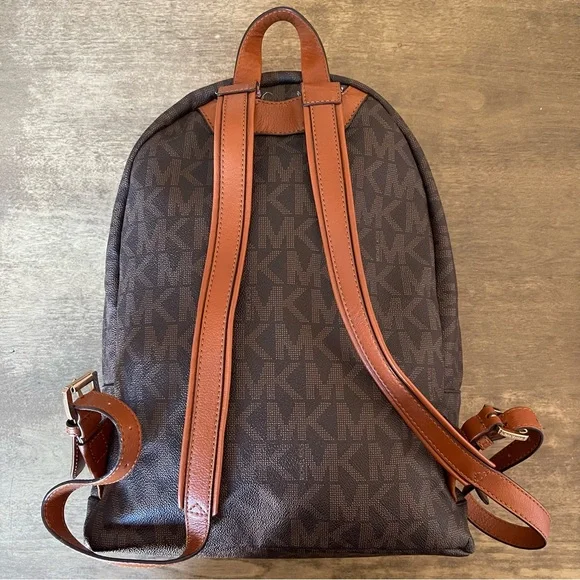 Michael Kors Dark Brown Monogram large Backpack - Picture 2 of 16